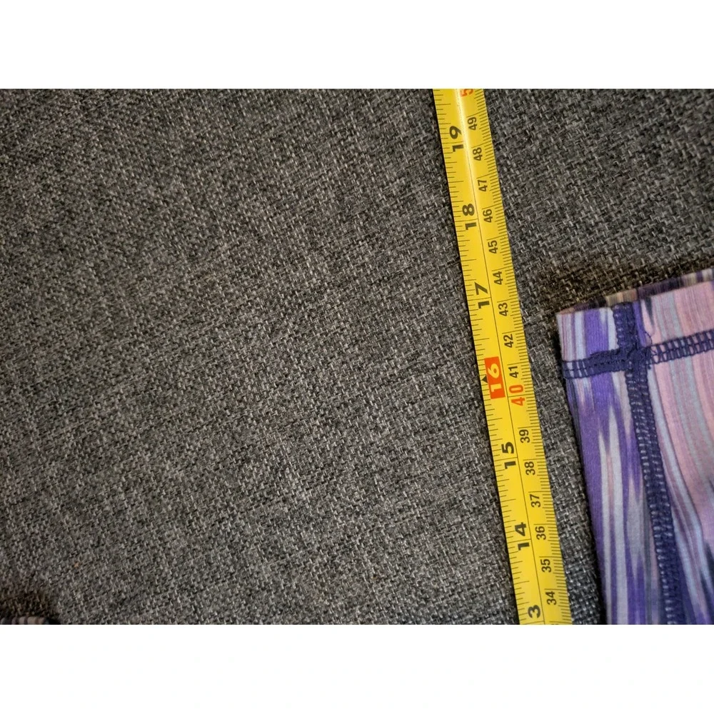 Prana Leggings Women Large Purple  Geometric Yoga Gym Workout Cropped Capri